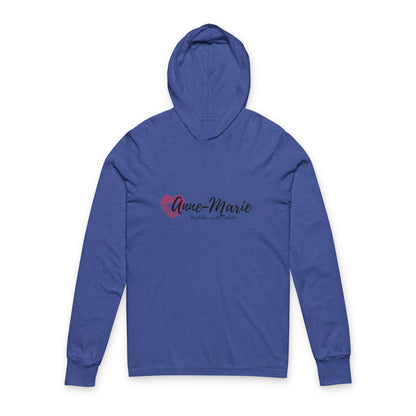 Hooded Long Sleeve Tee with Anne-Marie Logo Heather True Royal
